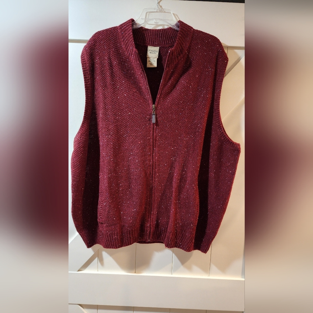 Scandia Woods zip-up sweater vest 3X